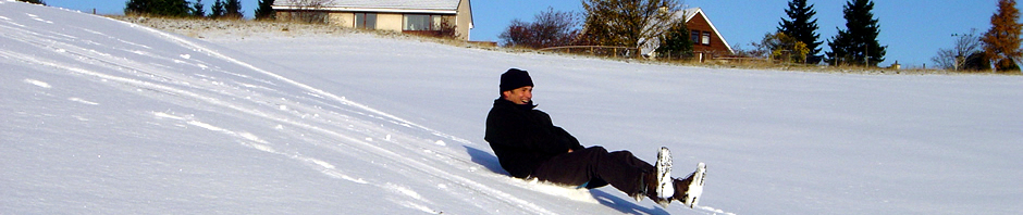Dominic in the snow.